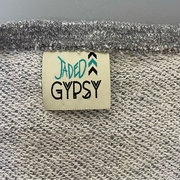 Jaded Gypsy Women’s S/M Magic Duster Worn Distressed Bleach Cottage Boho Gray - Picture 7 of 10